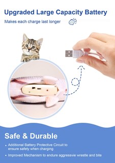 Foto 5 | Foto 5 | Juguete Para Gatos Leven Flopping Cat Kicker Fish Con Hierba Gatera Para Perros Pequeños - Venta Internacional.