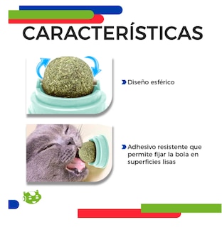 Foto 2 | Foto 2 | Bola Giratoria De Catnip Slim Company Juguete Interactivo De Hierba Gatera Atrayente Para Mascotas Gatos Adhesivo Color Aqua
