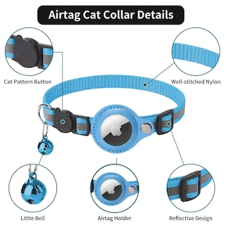 Foto 2 | Foto 2 | Xtellar Collar Airtag Reflectante Premium Para Gatos Con Doble Seguridad Pack De 2