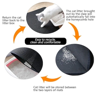 Foto 2 | Foto 2 | Alfombra Cat Box Sanlin Beans, Impermeable, 60 X 45 Cm, Color Negro - Venta Internacional.