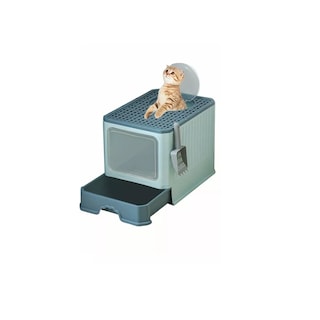 Foto 1 | Foto 1 | Caja De Arena Portátil Para Gatos Con Tapa Bandeja De Arena No Incluye Mascota Eo Safe Imports Esi-9409 Verde
