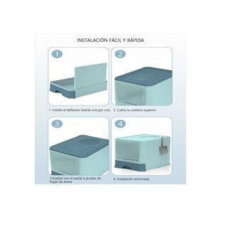 Foto 2 | Foto 2 | Caja De Arena Portátil Para Gatos Con Tapa Bandeja De Arena No Incluye Mascota Eo Safe Imports Esi-9409 Verde