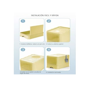 Foto 3 | Foto 3 | Caja De Arena Portátil Para Gatos Con Tapa Bandeja De Arena No Incluye Mascota Eo Safe Imports Esi-9407 Amarillo
