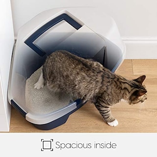 Foto 2 | Foto 2 | Caja De Arena Para Gatos Iris Jumbo Con Capucha Y Cuchara Para Arena, Gris - Venta Internacional.