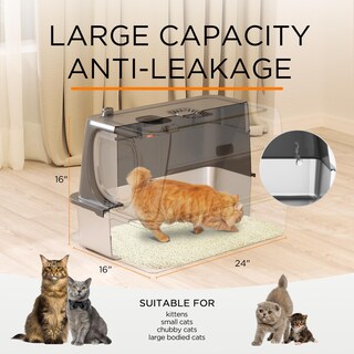 Foto 5 | Foto 5 | Caja De Arena Para Gatos Citylife De Acero Inoxidable Xl Con Tapa Gris Oscuro - Venta Internacional.
