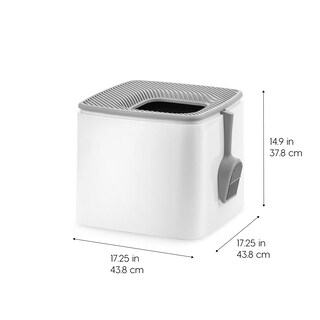 Foto 3 | Foto 3 | Caja De Arena Para Gatos Iris Usa Premium Top Entry, Blanco/gris - Venta Internacional.