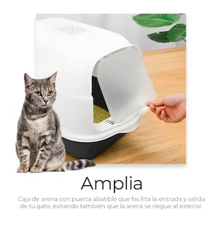 Foto 4 | Foto 4 | Arenero Cerrado Para Gatos Antiolores Puerta Palita Y Filtro Color Negro