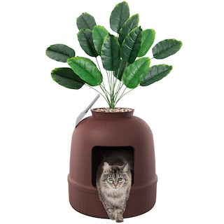 Foto 1 | Foto 1 | Caja De Arena Para Gatos Lifewit Con Planta Sintética Y Cuchara, Color Marrón - Venta Internacional.