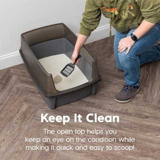 Foto 3 | Foto 3 | Caja De Arena Para Gatos Iris Usa Xxl Con La Parte Superior Abierta Para Grandes Felinos, Color Gris - Venta Internacional.