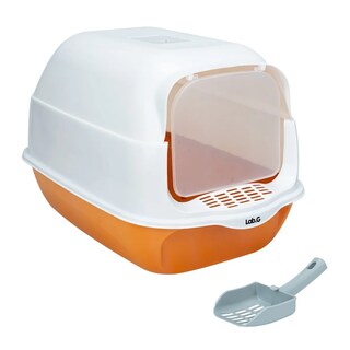 Foto 1 | Foto 1 | Arenero Cerrado Para Gato Con Pala Puerta Lab.g,  Naranja Blanco