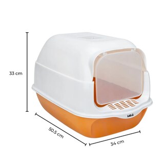Foto 5 | Foto 5 | Arenero Cerrado Para Gato Con Pala Puerta Lab.g, Naranja Blanco