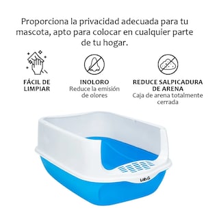 Foto 4 | Foto 4 | Arenero Cerrado Para Gato Con Pala Puerta Lab.g, Azul Cielo Blanco