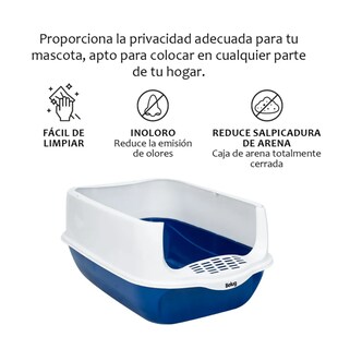 Foto 4 | Foto 4 | Arenero Cerrado Para Gato Con Pala Puerta Belug, Azul Marino Blanco