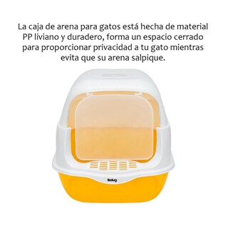 Foto 2 | Foto 2 | Arenero Cerrado Para Gato Con Pala Puerta Belug, Amarillo Blanco