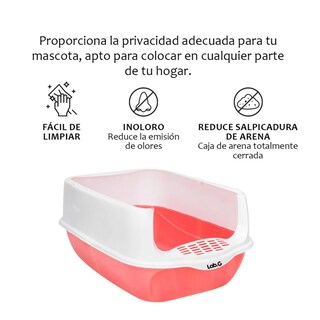Foto 4 | Foto 4 | Arenero Cerrado Para Gato Con Pala Puerta Lab.g, Rosa Blanco