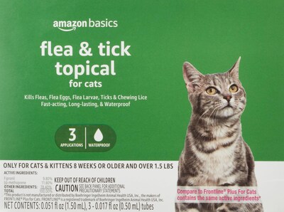 Foto 1 | Foto 1 | Tratamiento Tópico Contra Pulgas Y Garrapatas Para Gatos Amazon Basics - Venta Internacional.