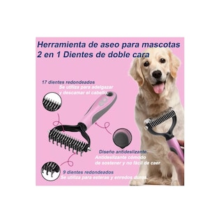 Foto 2 | Foto 2 | Kit Cepillo Deslanador Para Perro 4pzs, Peine Mascotas Masajeador Eo Safe Imports Esi-12166-1 Rosa
