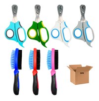 Kit Cepillo Y Tijeras Mascota Belug 7pz Colores