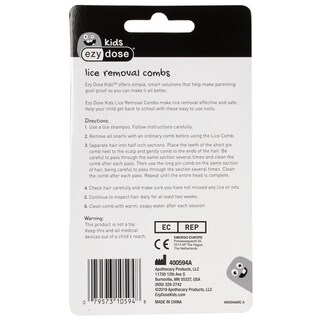 Foto 3 | Foto 3 | Comb Ezy Dose Kids Para Piojos Y Huevos De Acero Inoxidable Paquete De 2 - Venta Internacional.