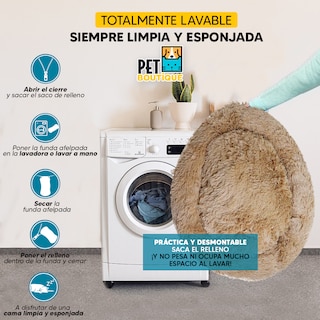 Foto 4 | Foto 4 | Cama para Mascotas Perro o Gato Tv Ofertas Pet Boutique Ocre única con cierre,Desmontable,fácil retiro de funda y lavado Mediana