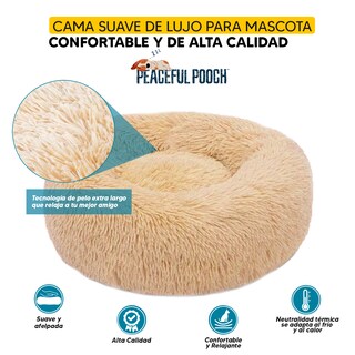 Foto 3 | Foto 3 | Cama para Mascotas Perro, Gato Tv Ofertas Peaceful Pooch Beige única con cierre,Desmontable,fácil retiro de funda y lavado L