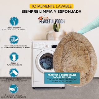 Foto 4 | Foto 4 | Cama para Mascotas Perro, Gato Tv Ofertas Peaceful Pooch Beige única con cierre,Desmontable,fácil retiro de funda y lavado L