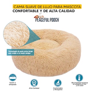 Foto 5 | Foto 5 | Cama para Mascotas Perro, Gato Tv Ofertas Peaceful Pooch Beige única con cierre,Desmontable,fácil retiro de funda y lavado L