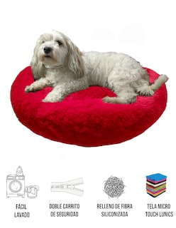Foto 3 | Foto 3 | Cama para Mascotas Lunics color Rojo Grande Confortable Antiestrés