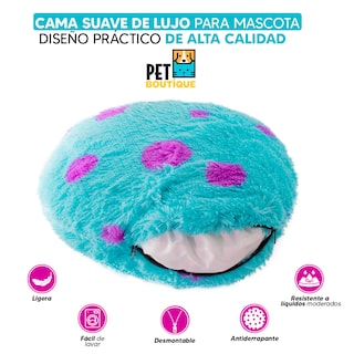 Foto 3 | Foto 3 | Cama para Mascota Grande Monster color Azul con Base Antideslizante