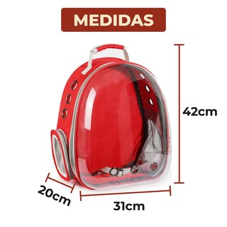 Foto 7 | Foto 7 | Mochila Transportadora Portátil Roja para Mascotas