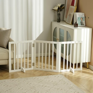 Foto 2 | Foto 2 | Puerta Para Mascotas Vevor, Independiente, Madera, 4 Paneles, 60 Cm X 60 Cm, Color Blanco - Venta Internacional.