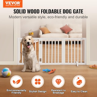 Foto 3 | Foto 3 | Puerta Para Mascotas Vevor, Independiente, Madera, 4 Paneles, 60 Cm X 60 Cm, Color Blanco - Venta Internacional.
