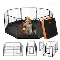 Parque Infantil Para Perros Vevor, 8 Paneles, 60 X 60 Cm, Metal Para Interiores Y Exteriores - Venta Internacional.