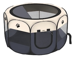 Casa Corral Portátil 91cm Para Mascotas Perro Área De Juego Gris