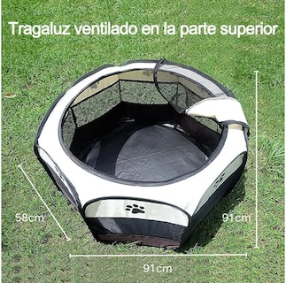 Foto 5 | Foto 5 | Casa Corral Portátil 91cm Para Mascotas Perro Área De Juego Gris