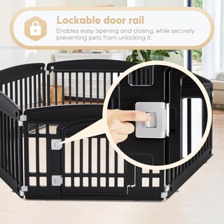 Foto 5 | Foto 5 | Parque Infantil Para Perros Simple Deluxe, 24 Ejercicios, 6 Paneles Con Puerta, Negro - Venta Internacional.