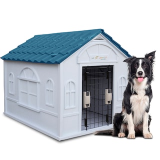 Foto 1 | Foto 1 | Casa para Perro Grande Mascoamigo Azul Puerta Metálica