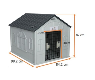 Foto 3 | Foto 3 | Casa para Perro Grande Mascoamigo Gris Puerta Metálica