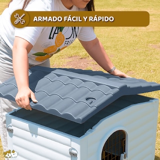 Foto 8 | Foto 8 | Casa para Perro Térmica Mascoamigo Gris con Puerta Metálica 91 x 69 x 66 cm