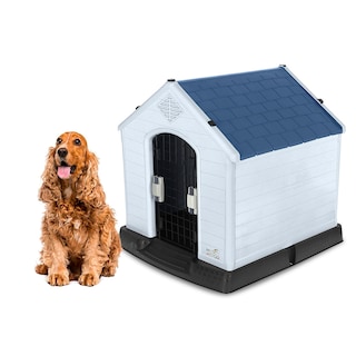 Foto 1 | Foto 1 | Casa Para Perro Mediano/chico Mascoamigo Color Azul Con Puerta Metálica 70x65x70 Cm