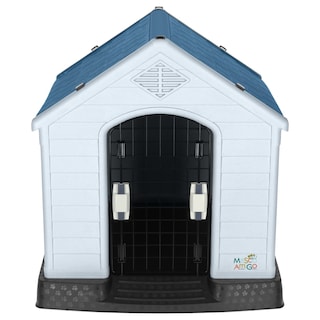 Foto 2 | Foto 2 | Casa Para Perro Mediano/chico Mascoamigo Color Azul Con Puerta Metálica 70x65x70 Cm