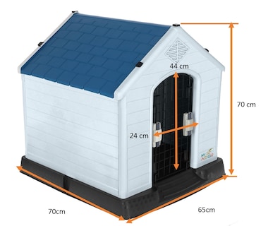 Foto 3 | Foto 3 | Casa Para Perro Mediano/chico Mascoamigo Color Azul Con Puerta Metálica 70x65x70 Cm