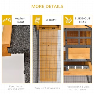 Foto 7 | Foto 7 | Caseta Para Conejos Rabbit Hutch Pawhut De 2 Niveles, Resistente A La Intemperie - Venta Internacional.