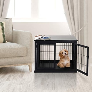 Foto 2 | Foto 2 | Mesa Auxiliar Pawhut Para Perros Pequeños Dog Crate Furniture, Color Negro - Venta Internacional.