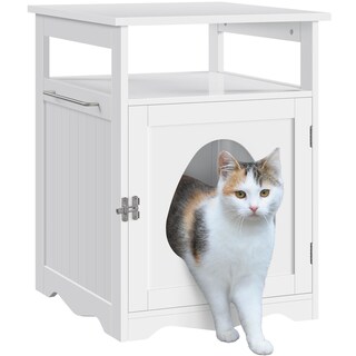 Foto 1 | Foto 1 | Mesa Auxiliar Para Mascotas Yaheetech, Caja De Arena Para Gatos, Color Blanco - Venta Internacional.