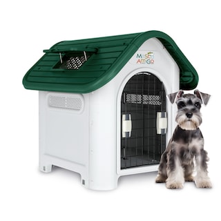 Foto 1 | Foto 1 | Casa para Perros Medianos - Chicos MascoAmigo Verde con Puerta Metálica-Térmica 74x47x66 cm