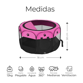 Foto 2 | Foto 2 | Casa Corral Belug Portátil Para Mascotas Negro Rosa