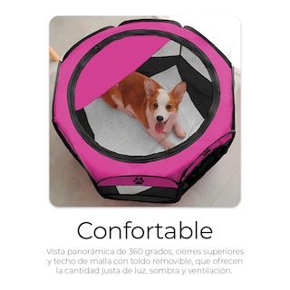 Foto 4 | Foto 4 | Casa Corral Belug Portátil Para Mascotas Negro Rosa