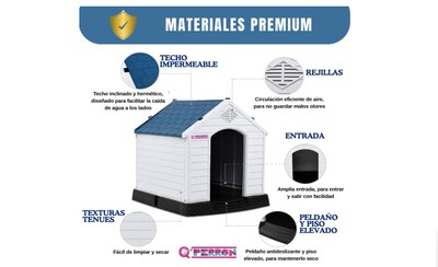 Foto 5 | Foto 5 | Casa Para Perro Mediano Exterior Resistente Al Agua 88 X 79 X 82 Cm