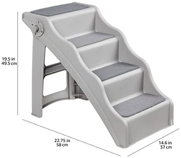 Foto 5 | Foto 5 | Escalones Plegables Para Perros Y Gatos Amazon Basics, Color Gris - Venta Internacional.